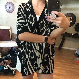Reversible black/tan cardigan
